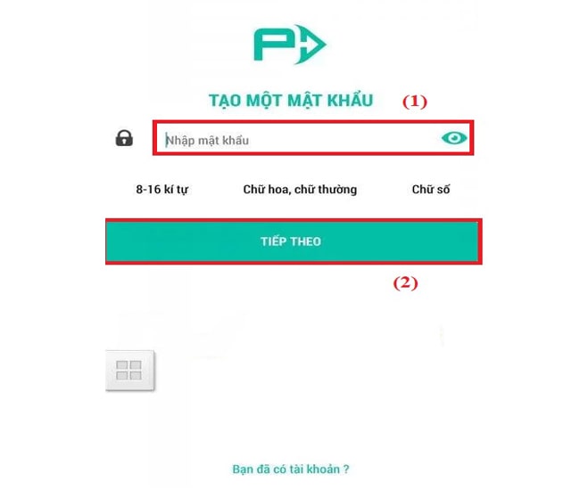 Tạo mật khẩu cho t&agrave;i khoản VTCPay